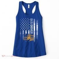 School Bus Driver Usa American Flag Funny Bus Driver Gift Women's Tank Top thumb 0