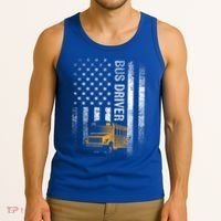 School Bus Driver Usa American Flag Funny Bus Driver Gift Tank Top thumb 3