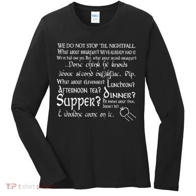 Second Breakfast Design On A Women's Long Sleeve Shirt