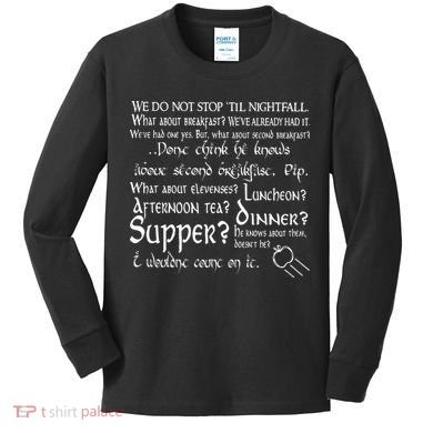 Second Breakfast Design On A Kids Long Sleeve Shirt