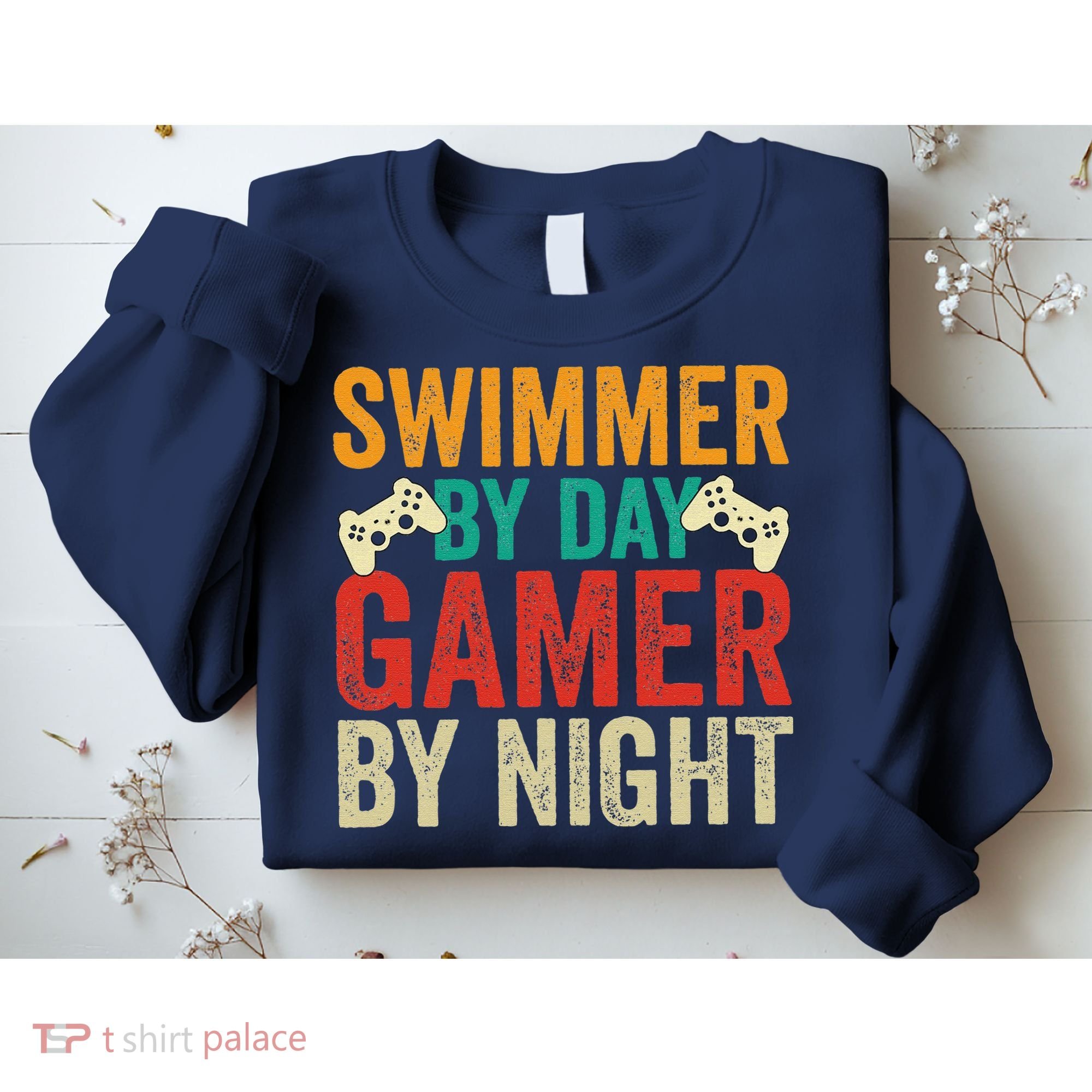 Swimmer By Day Gamer By Night Swimming Funny Sweatshirt