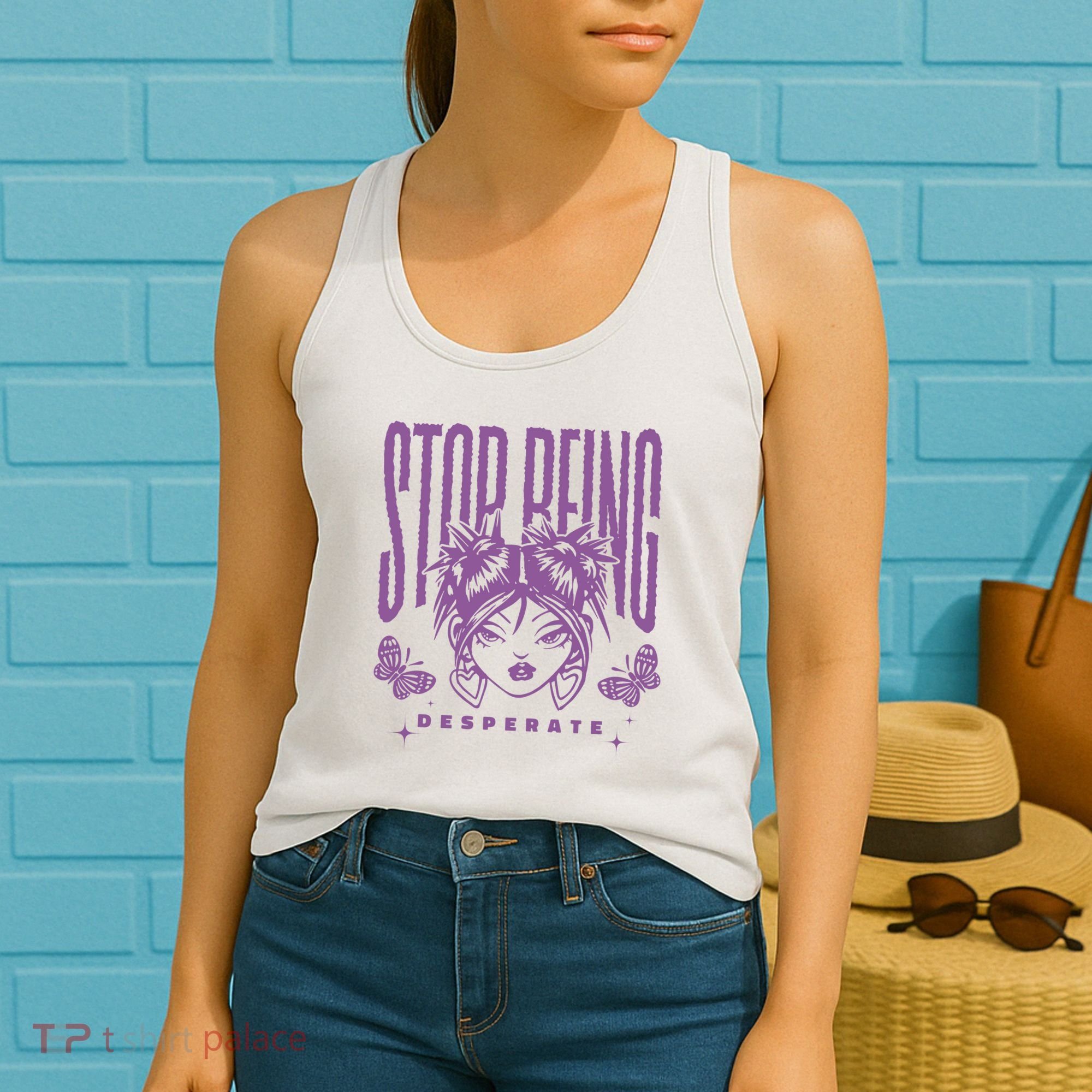 Stop Being Desperate Sassy Doll Women's Tank Top