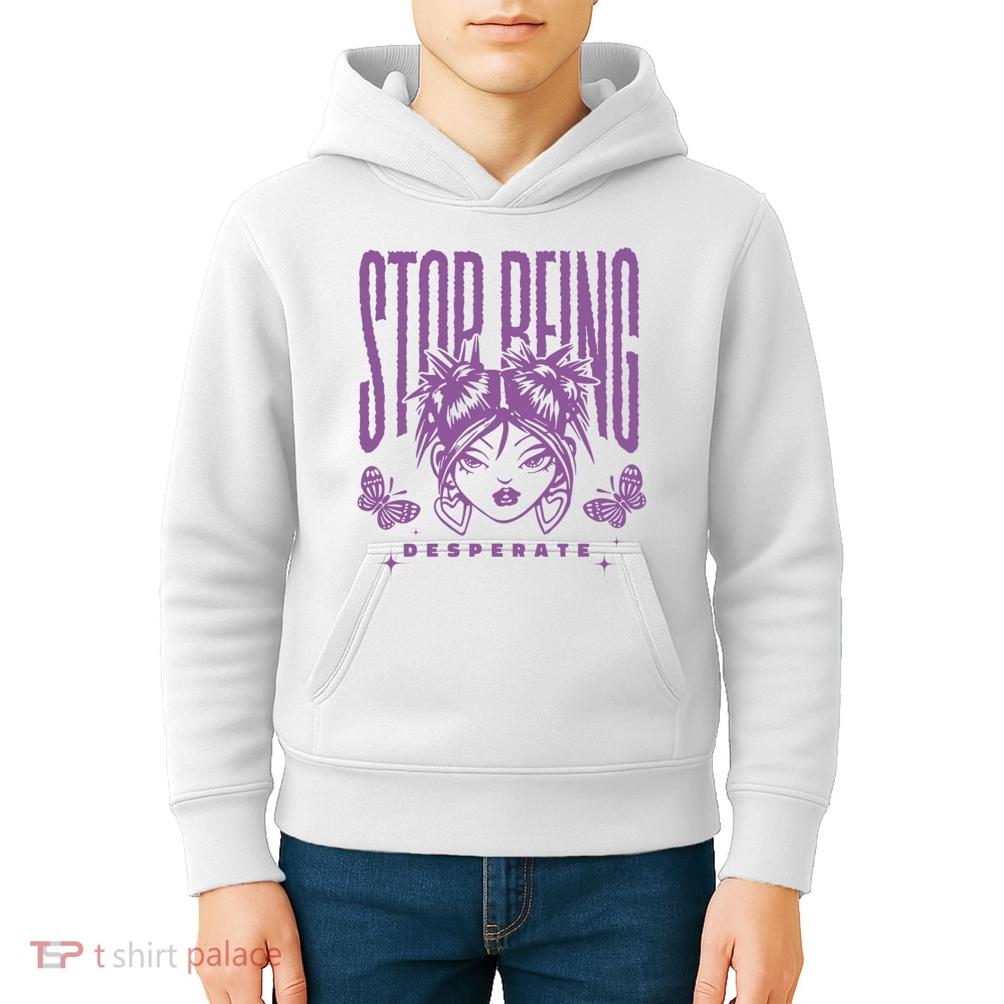 Stop Being Desperate Sassy Doll Kids Hoodie