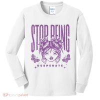 Stop Being Desperate Sassy Doll Kids Long Sleeve Shirt thumb 0