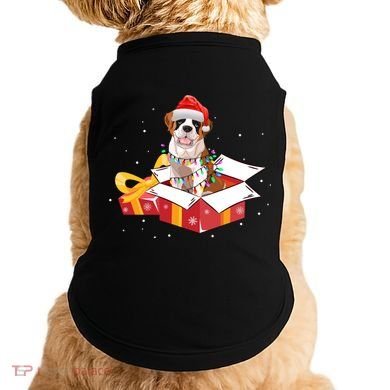 Saint Bernard Dog Christmas Is Box Gift Dog Light Tree Xmas Gift Doggie Tank