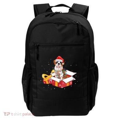 Saint Bernard Dog Christmas Is Box Gift Dog Light Tree Xmas Gift Backpack