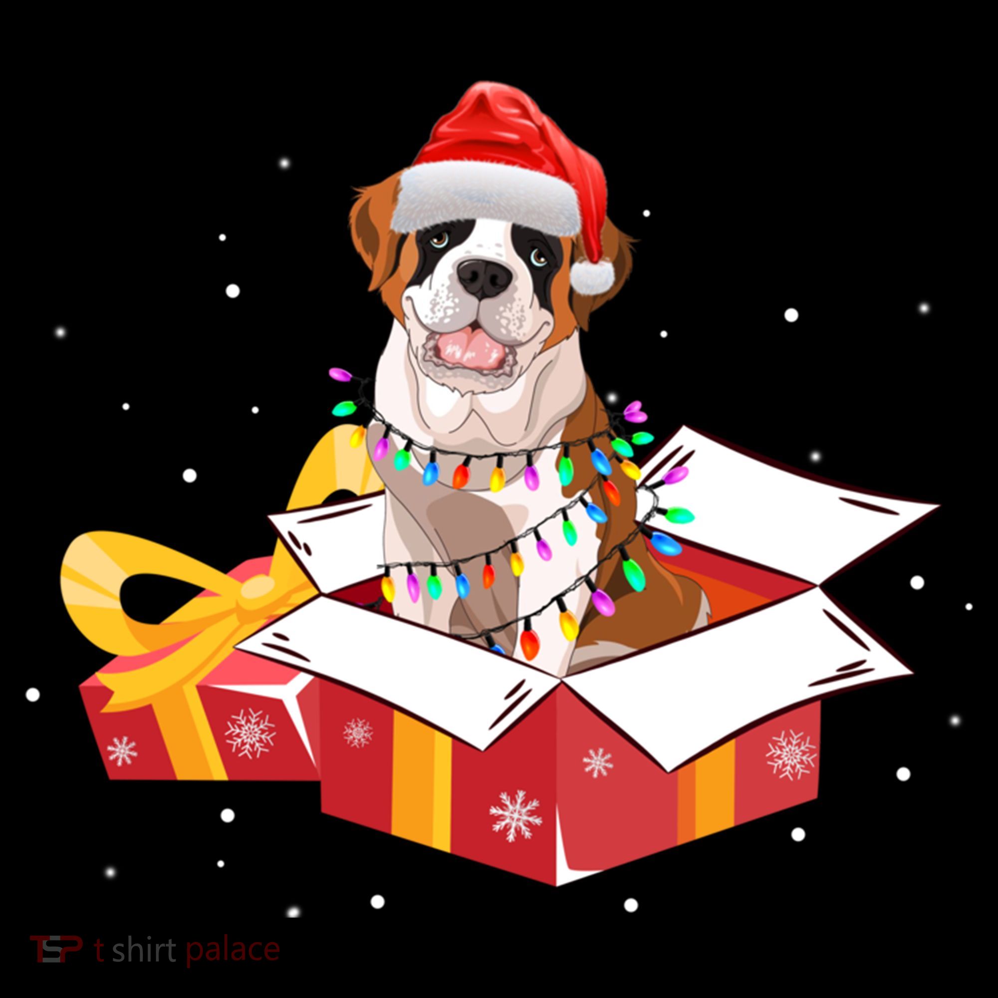 Saint Bernard Dog Christmas Is Box Gift Dog Light Tree Xmas Gift Coffee Mug
