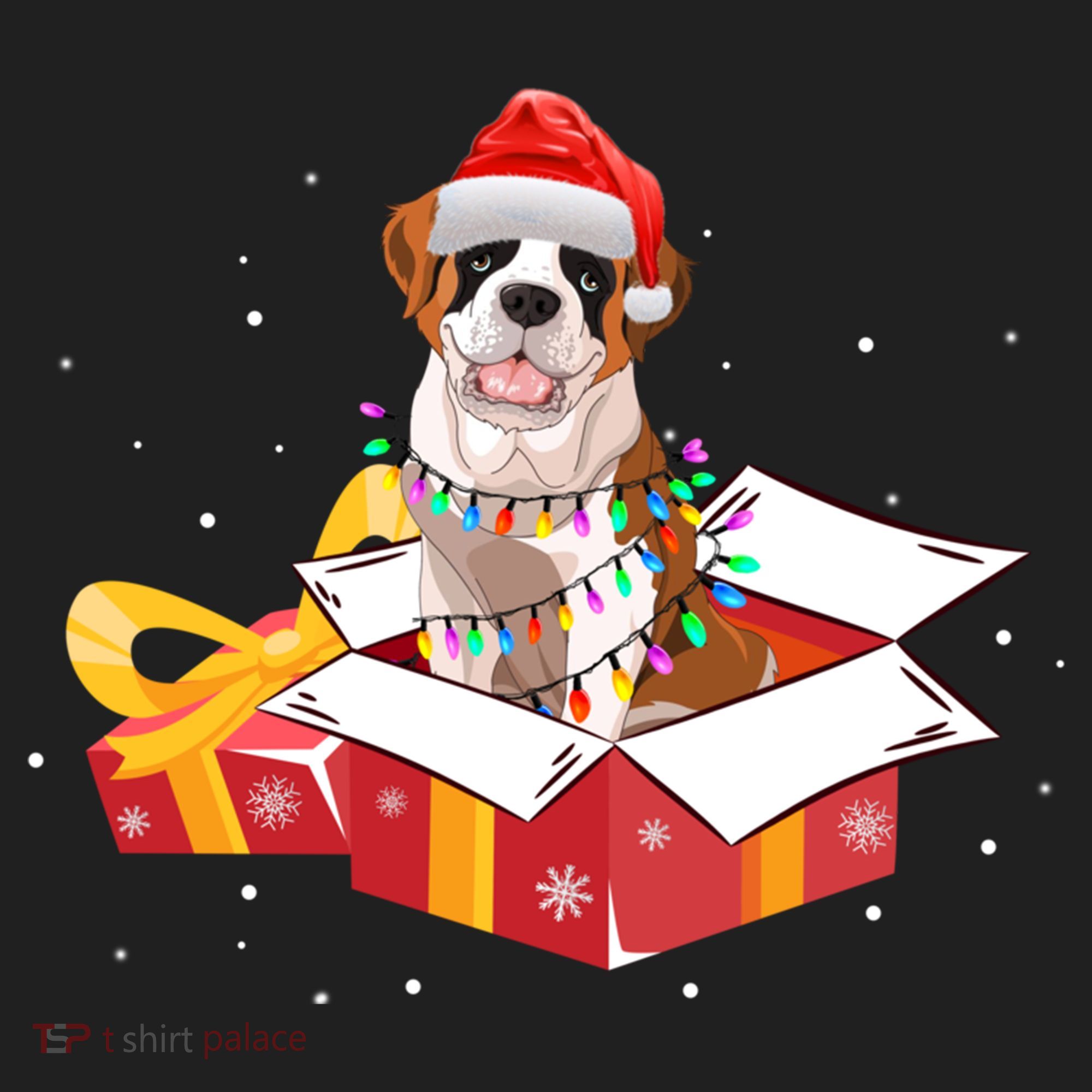 Saint Bernard Dog Christmas Is Box Gift Dog Light Tree Xmas Gift Beanie