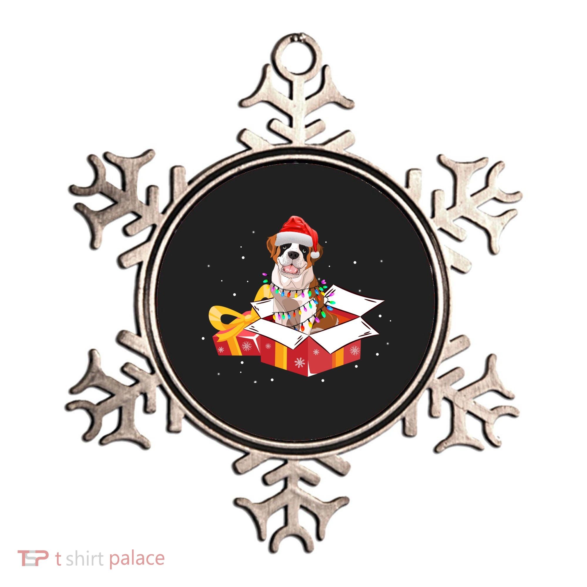 Saint Bernard Dog Christmas Is Box Gift Dog Light Tree Xmas Gift Ornament
