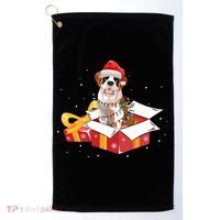 Saint Bernard Dog Christmas Is Box Gift Dog Light Tree Xmas Gift Golf Towel thumb 0