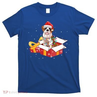 Saint Bernard Dog Christmas Is Box Gift Dog Light Tree Xmas Gift T-Shirt