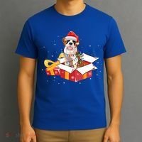 Saint Bernard Dog Christmas Is Box Gift Dog Light Tree Xmas Gift T-Shirt thumb 3
