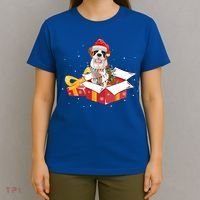Saint Bernard Dog Christmas Is Box Gift Dog Light Tree Xmas Gift T-Shirt thumb 4