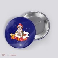 Saint Bernard Dog Christmas Is Box Gift Dog Light Tree Xmas Gift Button thumb 0