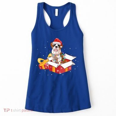 Saint Bernard Dog Christmas Is Box Gift Dog Light Tree Xmas Gift Women's Tank Top