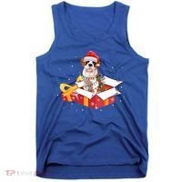 Saint Bernard Dog Christmas Is Box Gift Dog Light Tree Xmas Gift Tank Top thumb 0