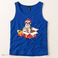 Saint Bernard Dog Christmas Is Box Gift Dog Light Tree Xmas Gift Tank Top thumb 2