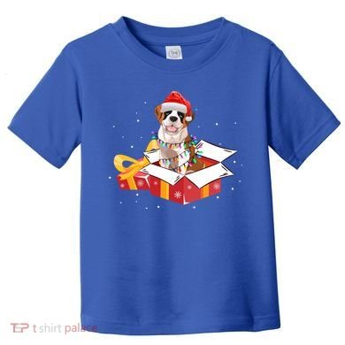 Saint Bernard Dog Christmas Is Box Gift Dog Light Tree Xmas Gift Toddler T-Shirt
