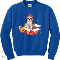 Saint Bernard Dog Christmas Is Box Gift Dog Light Tree Xmas Gift Kids Sweatshirt thumb 0