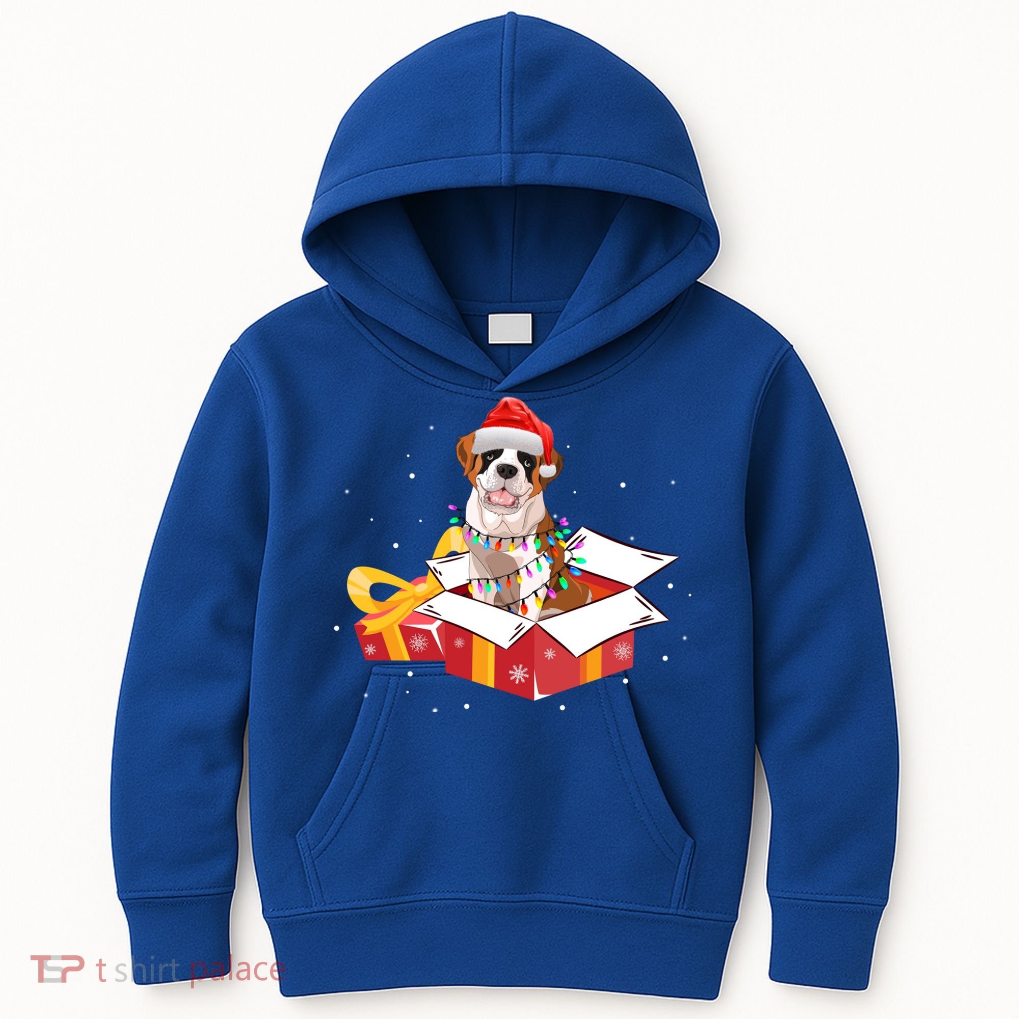 Saint Bernard Dog Christmas Is Box Gift Dog Light Tree Xmas Gift Kids Hoodie