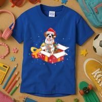 Saint Bernard Dog Christmas Is Box Gift Dog Light Tree Xmas Gift Kids T-Shirt thumb 3