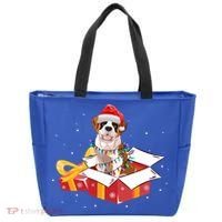 Saint Bernard Dog Christmas Is Box Gift Dog Light Tree Xmas Gift Tote Bag thumb 0