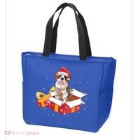 Saint Bernard Dog Christmas Is Box Gift Dog Light Tree Xmas Gift Tote Bag thumb 3