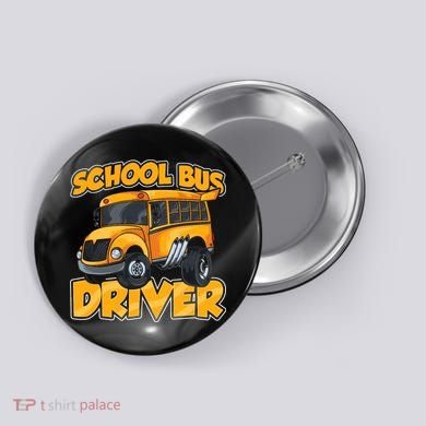 School Bus Driver Busman Operator Buses Job Button