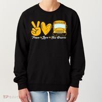 School Bus Driver Peace Love Bus Driver Driving Bus Women's Sweatshirt thumb 0