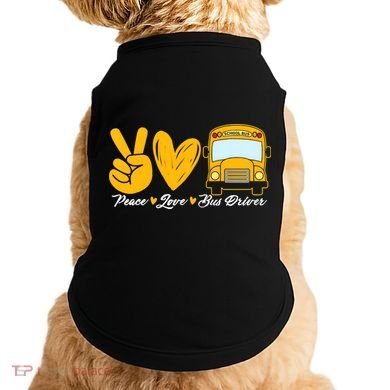 School Bus Driver Peace Love Bus Driver Driving Bus Doggie Tank