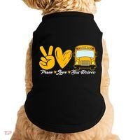 School Bus Driver Peace Love Bus Driver Driving Bus Doggie Tank thumb 0