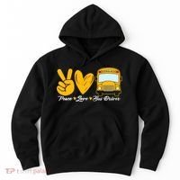 School Bus Driver Peace Love Bus Driver Driving Bus Hoodie thumb 0