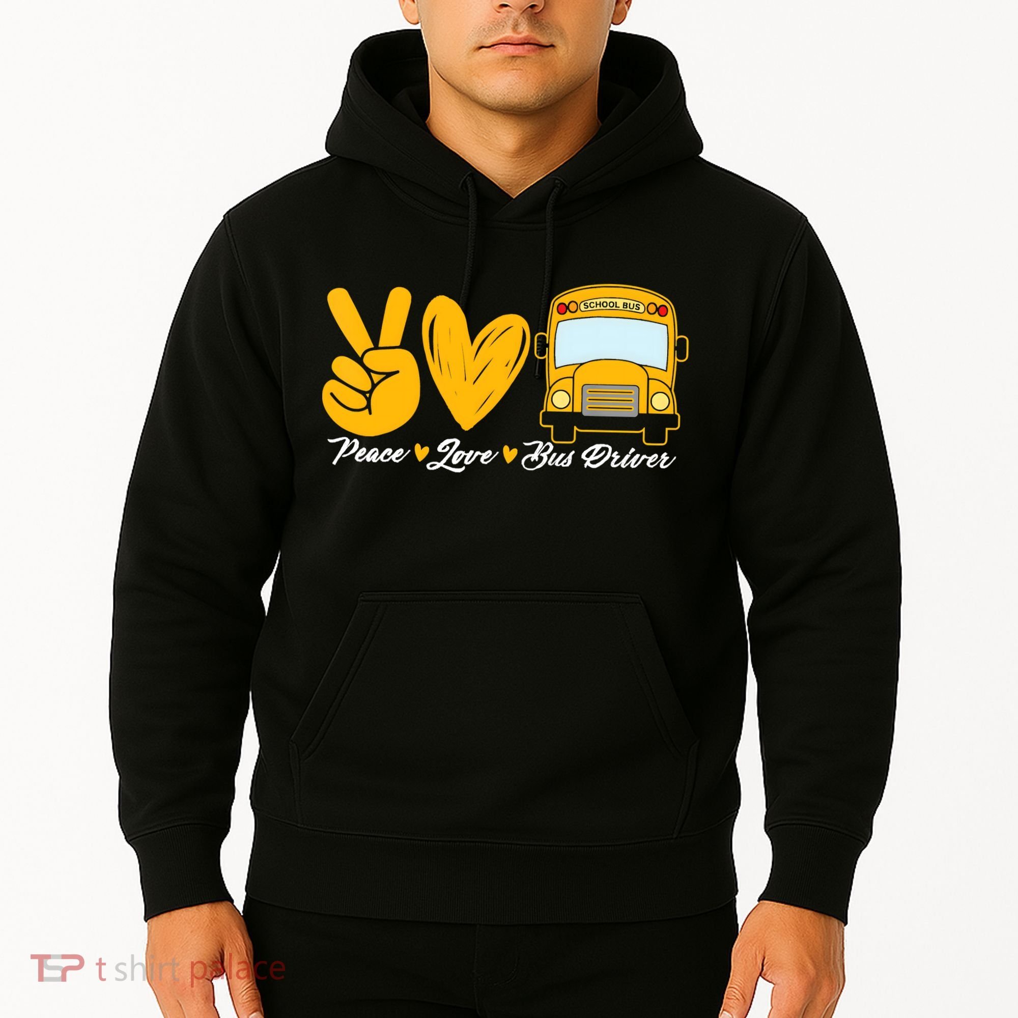 School Bus Driver Peace Love Bus Driver Driving Bus Hoodie
