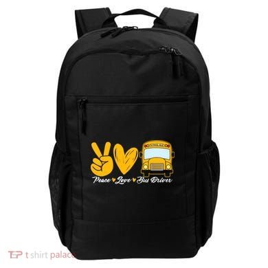School Bus Driver Peace Love Bus Driver Driving Bus Backpack
