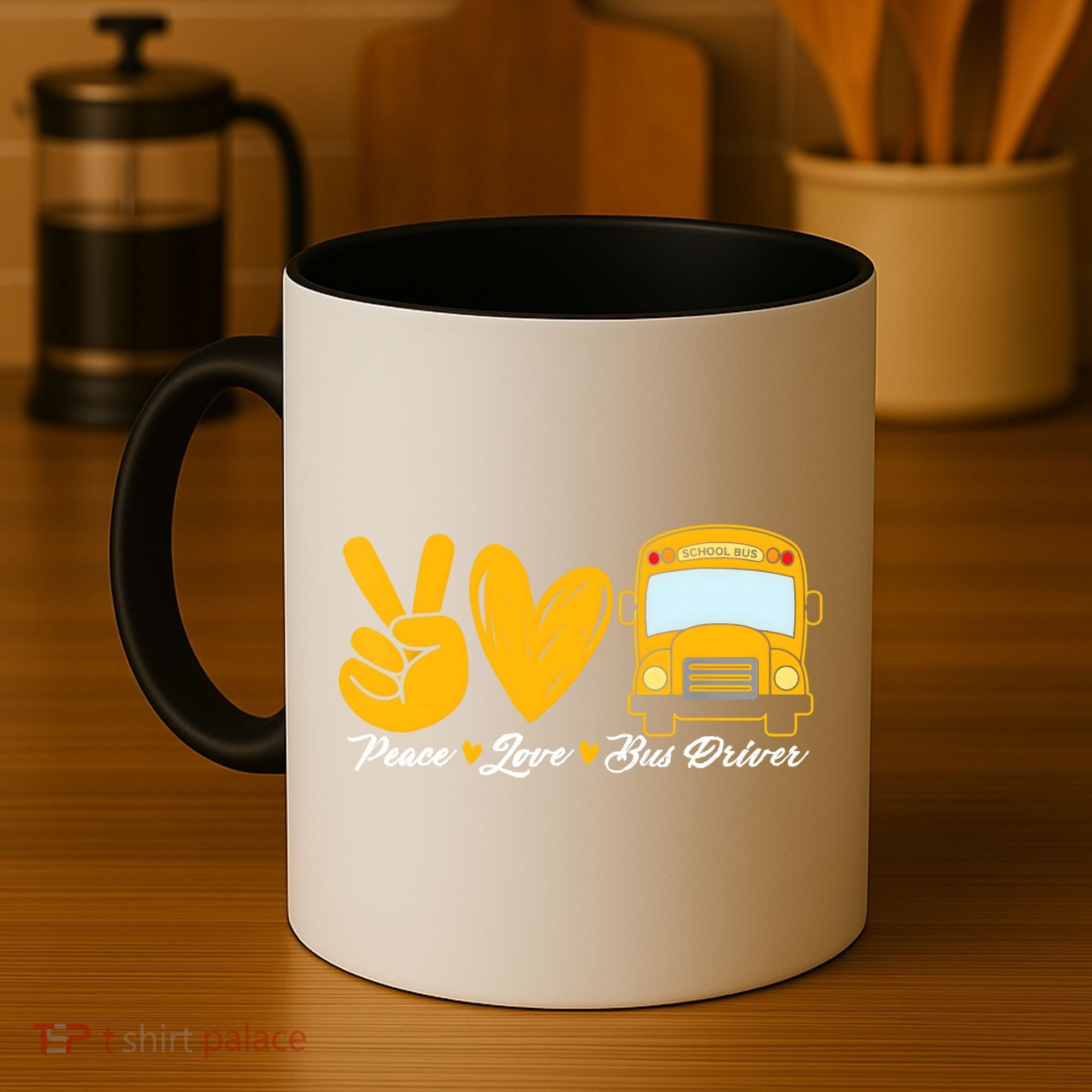 School Bus Driver Peace Love Bus Driver Driving Bus Coffee Mug