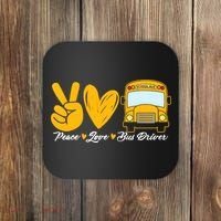School Bus Driver Peace Love Bus Driver Driving Bus Coaster thumb 0