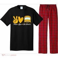School Bus Driver Peace Love Bus Driver Driving Bus Pajama Set thumb 0