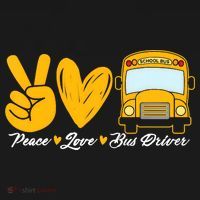 School Bus Driver Peace Love Bus Driver Driving Bus Polo thumb 3