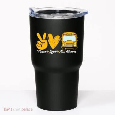 School Bus Driver Peace Love Bus Driver Driving Bus Tumbler