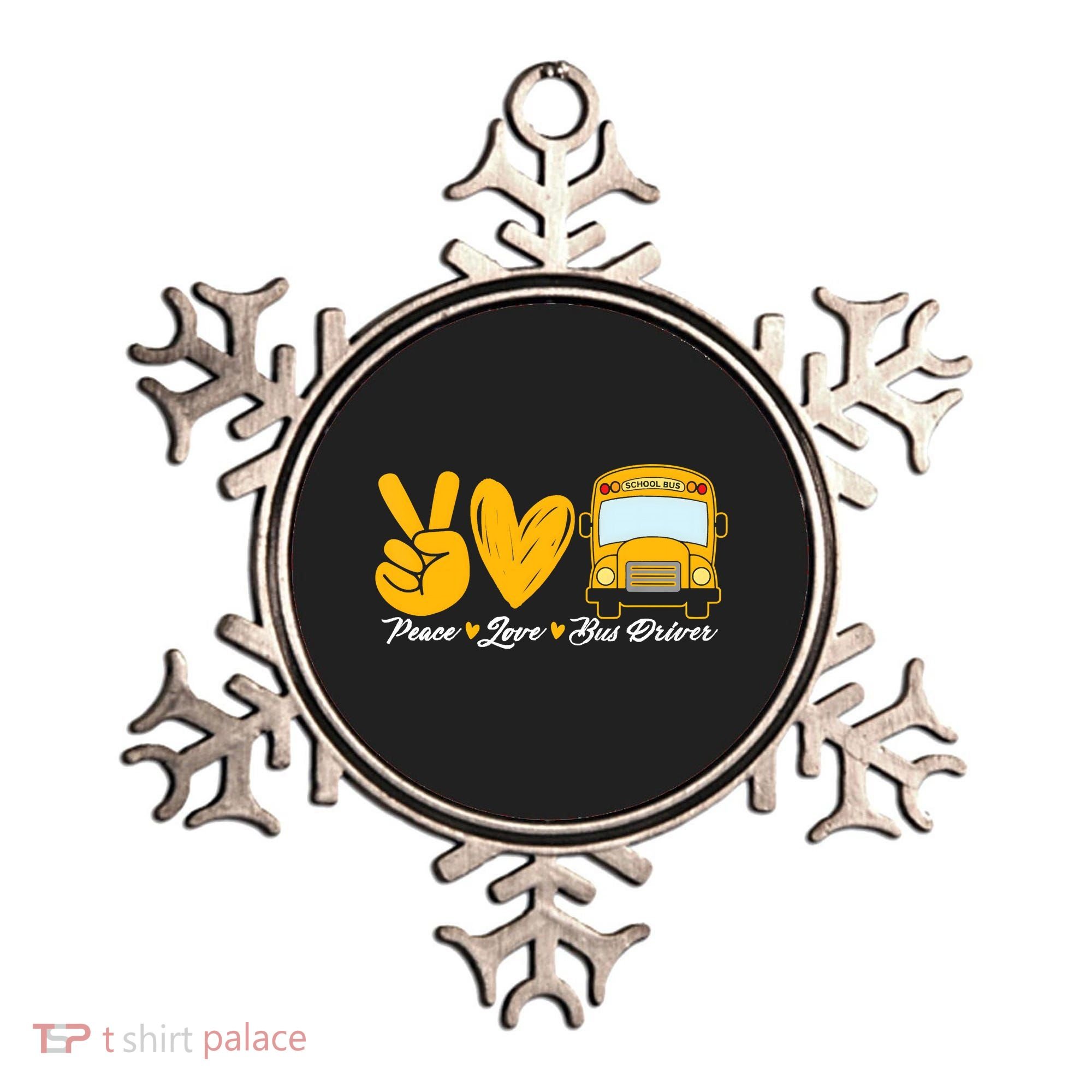 School Bus Driver Peace Love Bus Driver Driving Bus Ornament