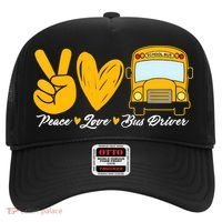 School Bus Driver Peace Love Bus Driver Driving Bus Hat thumb 0