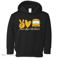 School Bus Driver Peace Love Bus Driver Driving Bus Toddler Hoodie thumb 0