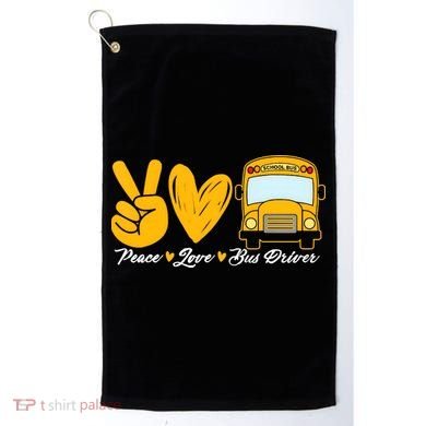 School Bus Driver Peace Love Bus Driver Driving Bus Golf Towel