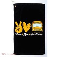 School Bus Driver Peace Love Bus Driver Driving Bus Golf Towel thumb 0