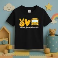 School Bus Driver Peace Love Bus Driver Driving Bus Toddler T-Shirt thumb 3
