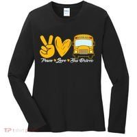 School Bus Driver Peace Love Bus Driver Driving Bus Women's Long Sleeve Shirt thumb 0