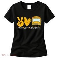 School Bus Driver Peace Love Bus Driver Driving Bus Women's T-Shirt thumb 0