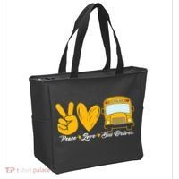 School Bus Driver Peace Love Bus Driver Driving Bus Tote Bag thumb 2