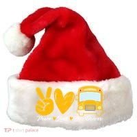 School Bus Driver Peace Love Bus Driver Driving Bus Santa Hat thumb 0