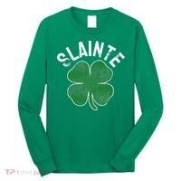 Slainte Beer Drinking Irish ST PATRICKS DAY Shamrock Long Sleeve Shirt thumb 0